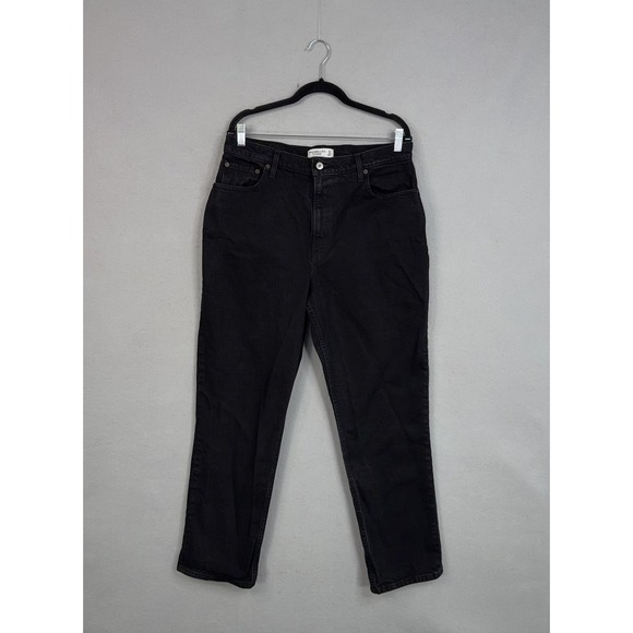 Abercrombie & Fitch Denim - Abercrombie Fitch Jeans Womens 14 Black 90s Curve Love Straight High Rise 32